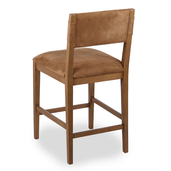 Camel Faux Leather Counter Stools, Set of 2
