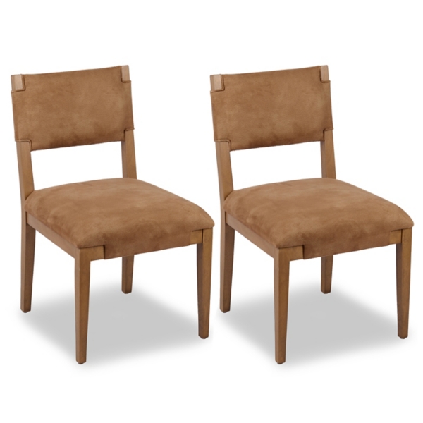 Camel Faux Leather Dining Chairs, Set of 2