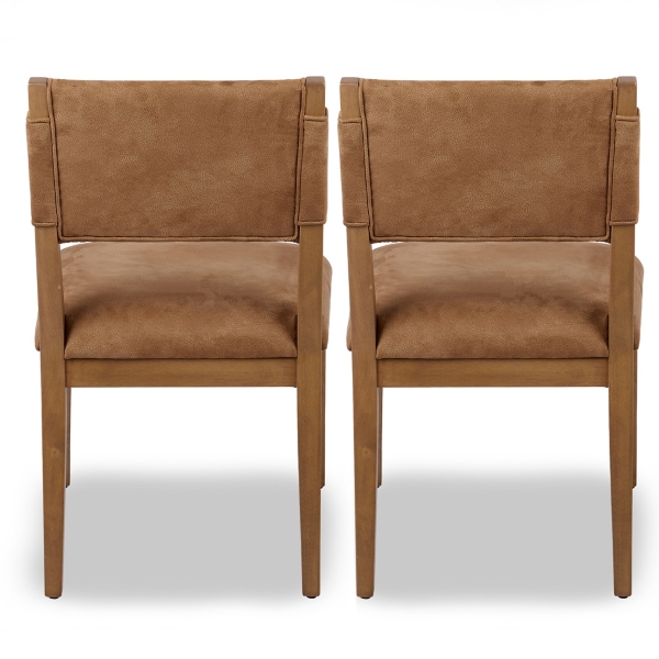 Camel Faux Leather Dining Chairs, Set of 2