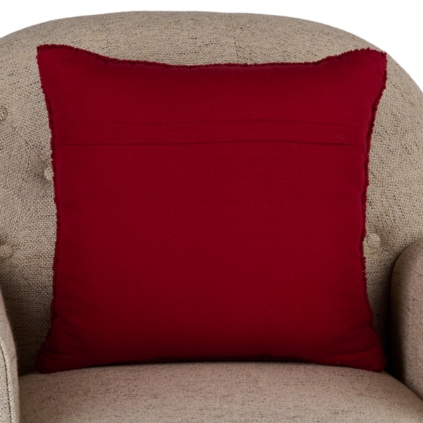 Red Apres Ski Club Hooked Pillow