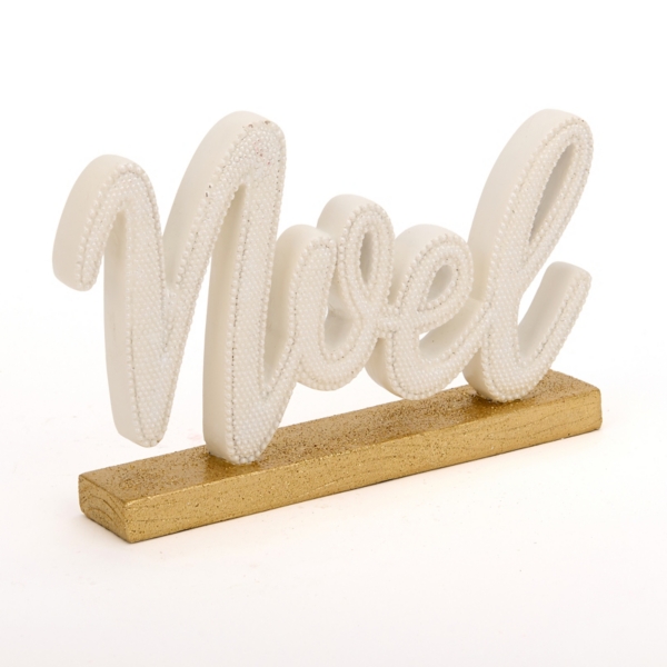 White & Gold Noel Tabletop Sign