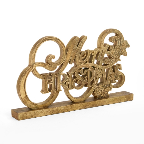 Gold Merry Christmas Tabletop Sign