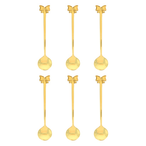 Gold Bow Spoons, Set of 6