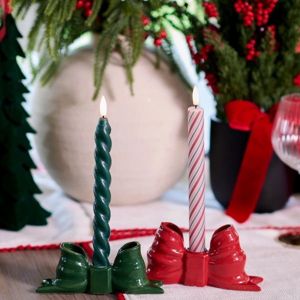 Bow Ceramic Taper Candle Holder