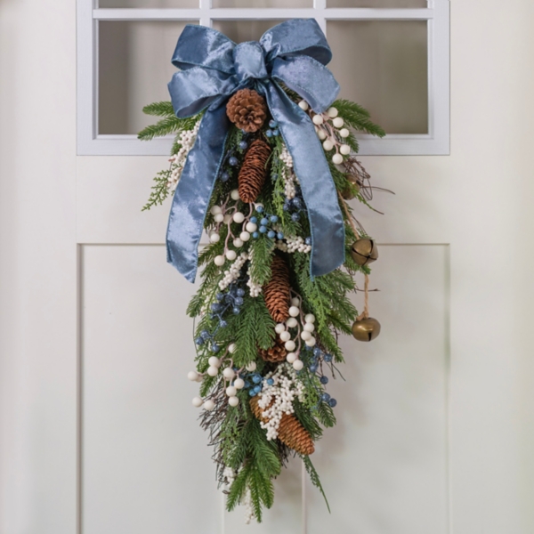 Juniper Berry Blue Bow Christmas Teardrop