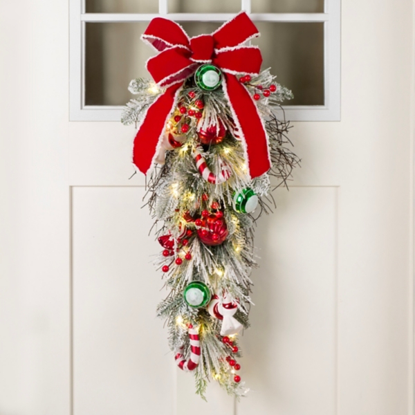 Pre-Lit Ornament Berry Christmas Swag