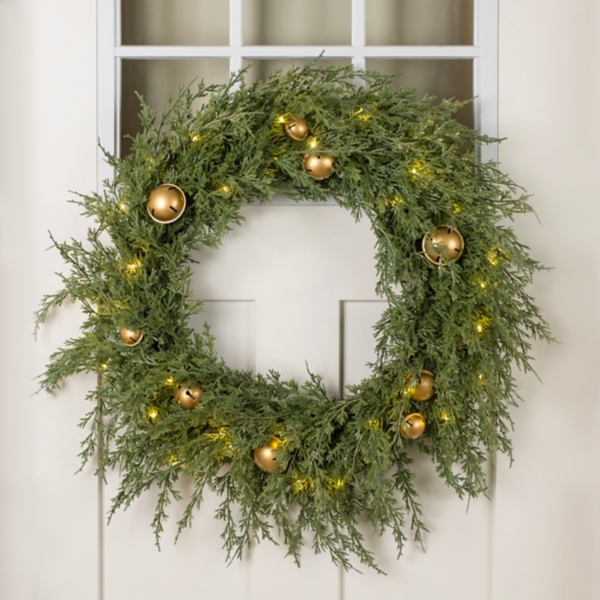 Pre-Lit Juniper Bells Christmas Wreath