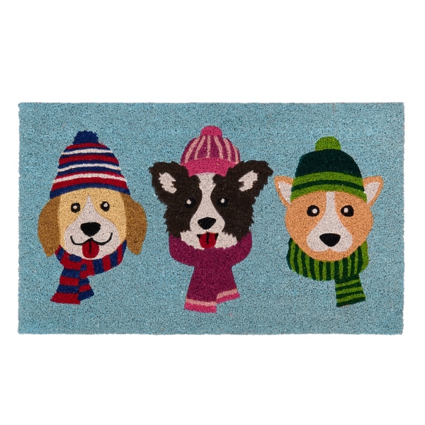 Dogs with Scarves and Hats Doormat