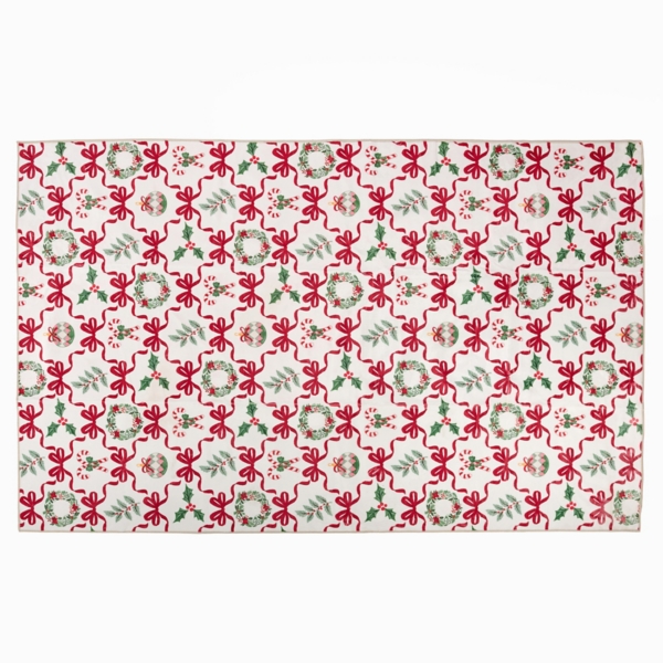 Christmas Bow Washable Area Rug, 5x8
