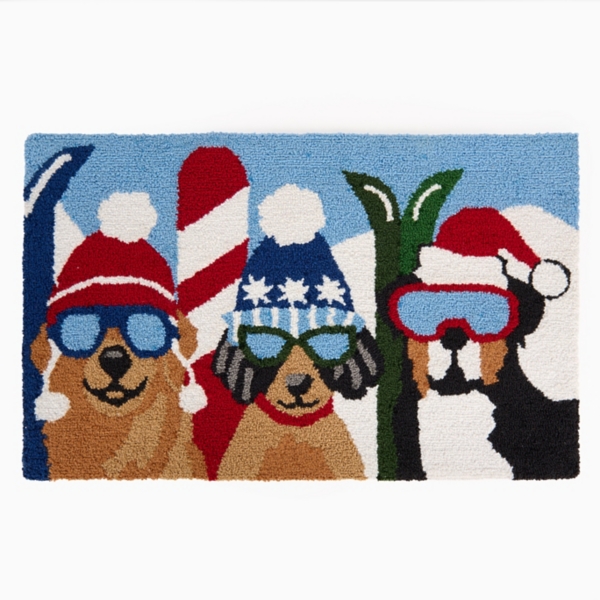 Ski Dogs Hooked Floor Mat