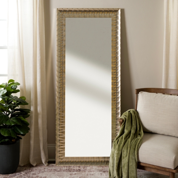 Polished Champagne Profile Leaner Mirror