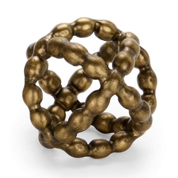 Gold Metal Beaded Victoria Orb, 4 in.