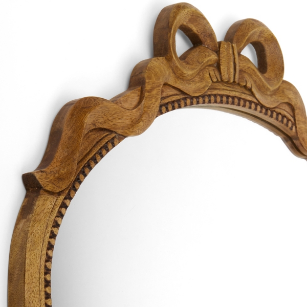 Molly Carved Wood Bow Arched Wall Mirror
