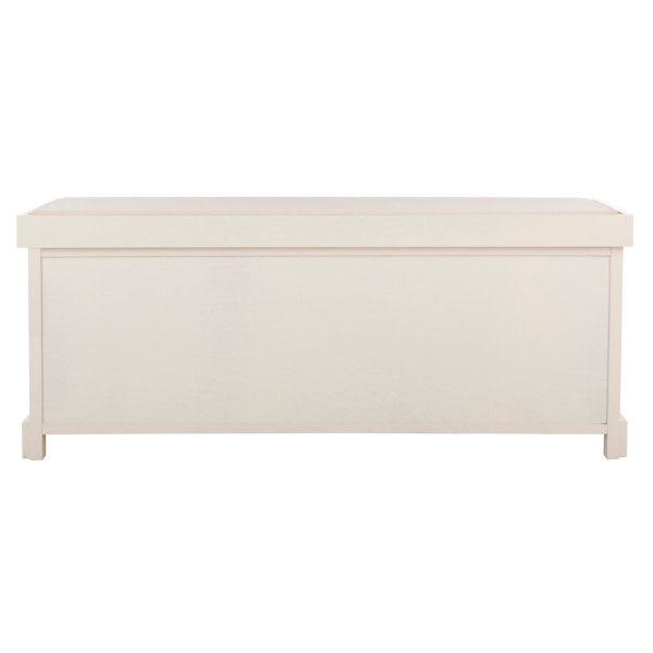White Upholstered Jeanette Storage Bench