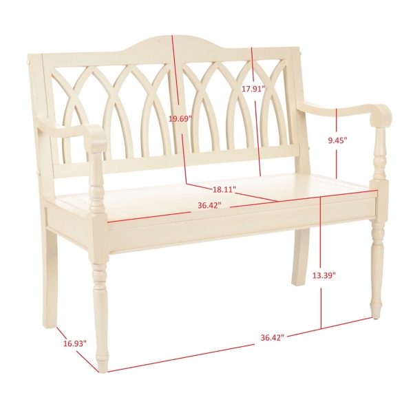 Off-White Wood Mandy Traditional Bench