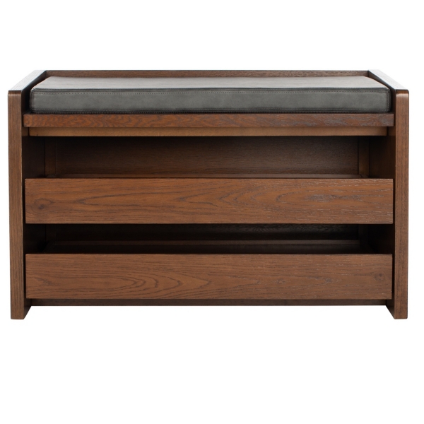 Walnut Wood Irma Open Shelf Bench
