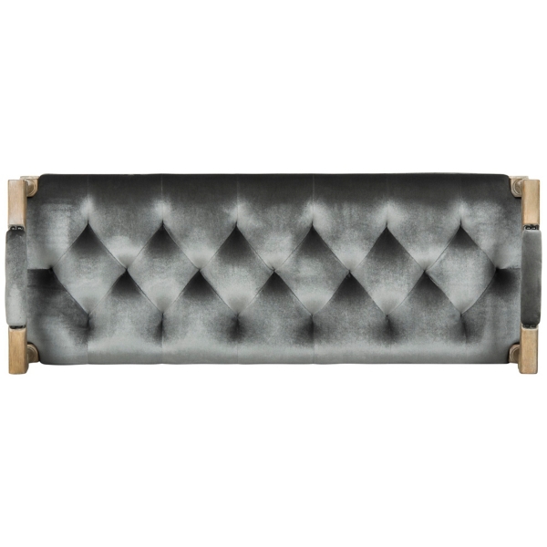 Gray Tufted Velvet Annette Bench