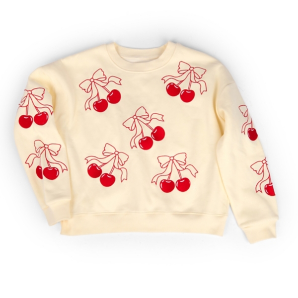 Cherry Bow Large Sweatshirt