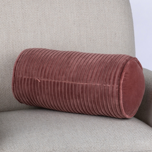 Rose Velvet Bolster Pillow