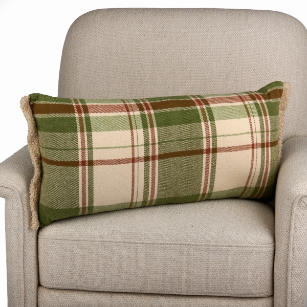 Lets Get Cozy Plaid Lumbar Pillow