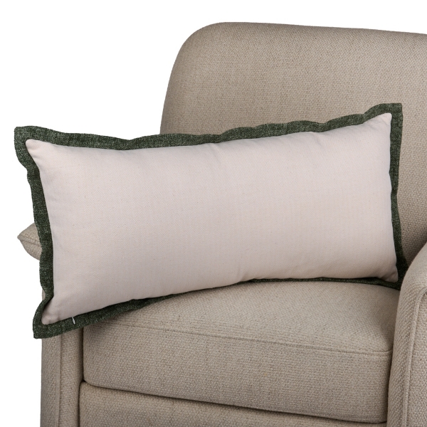 Green Toile Pattern Lumbar Pillow