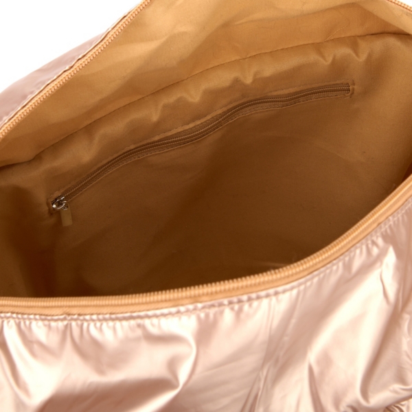 Metallic Gold Woven Puffy Tote