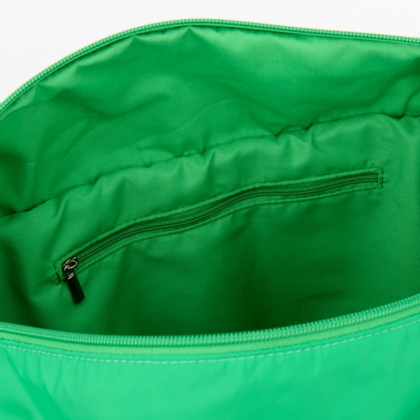 Matte Green Woven Puffy Tote