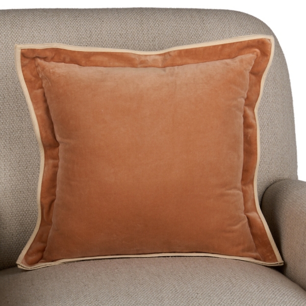 Blush Velvet Double Flange Pillow