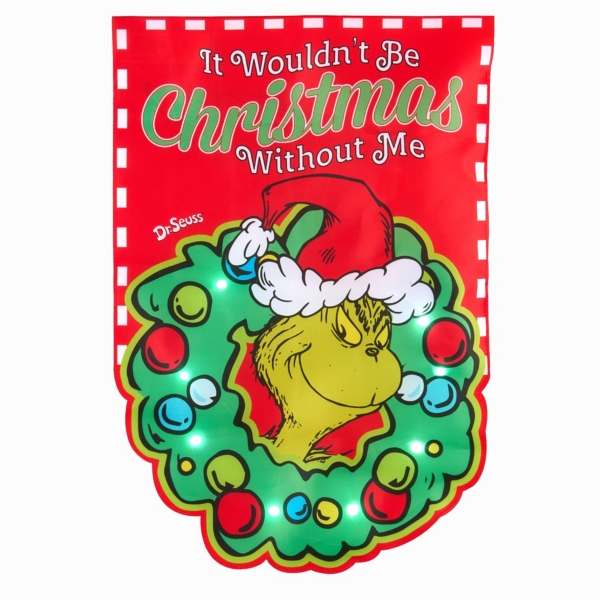 LED The Grinch Garden Flag