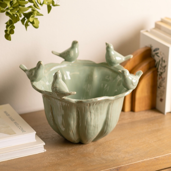 Blue Bird Ceramic Decorative Bowl
