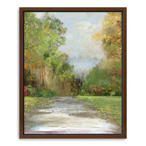 Green Plush Path Framed Canvas Art Print, 26x32