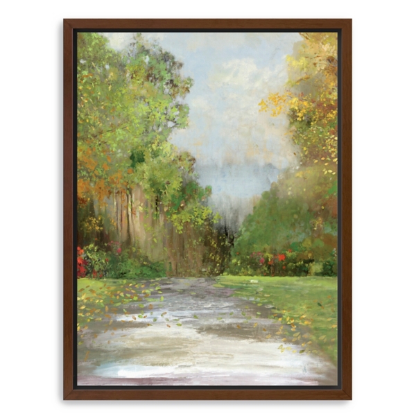 Green Plush Path Framed Canvas Art Print, 32x42