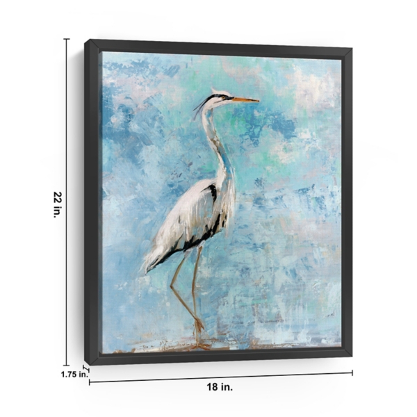 Morning Heron I Framed Canvas Art Print