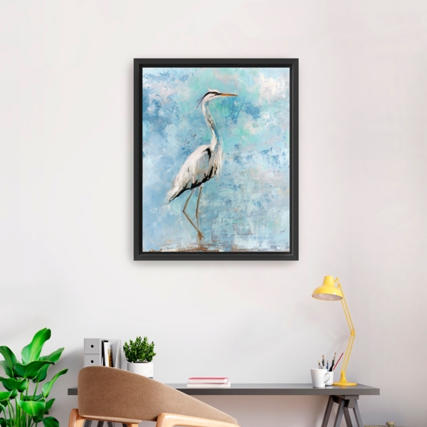Morning Heron I Framed Canvas Art Print, 26x32