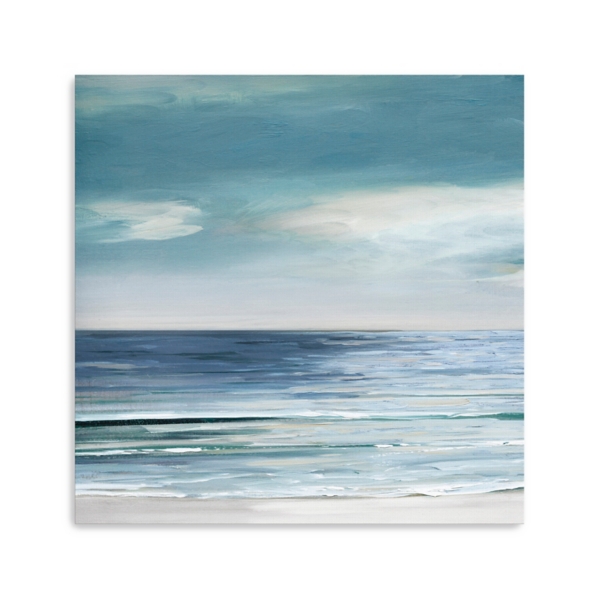 Blue & Silver Shores Canvas Art Print, 40x40
