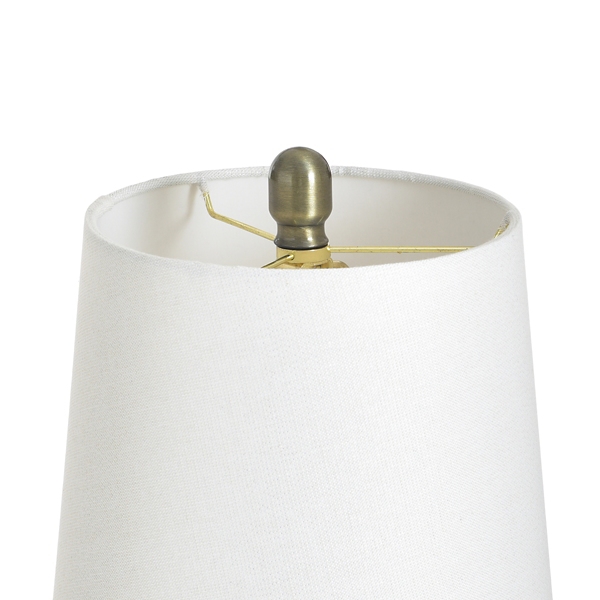 Antique Brass and Clear Glass Buffet Lamp