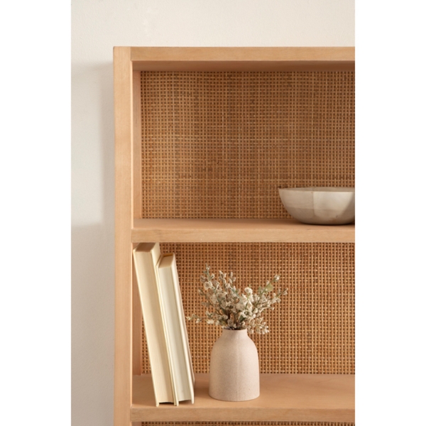 Natural Rattan & Wood Ori Wall Shelf