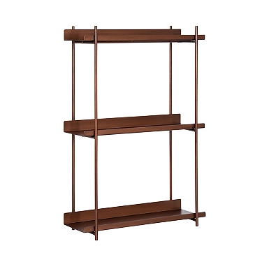 Walnut 3-Tier Arch Arcott Wall Shelf