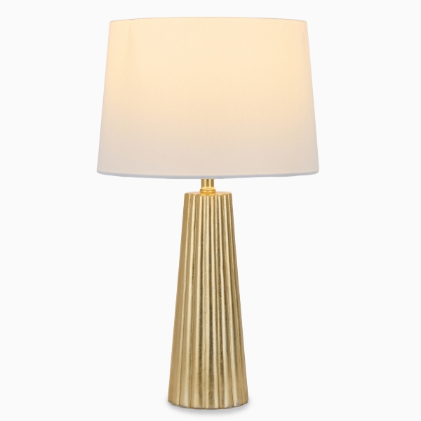 Gold Leaf Ribbed Tapered Table Lamp | Kirklands Home