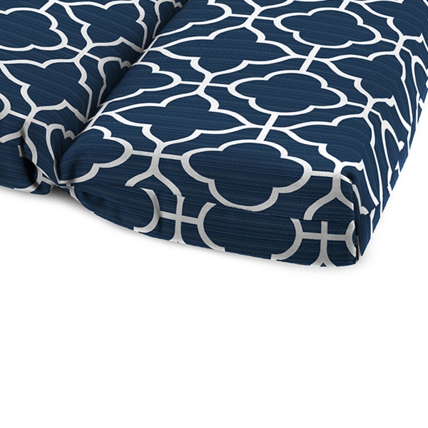 Ocean Blue Quatrefoil Chaise Cushion, 22x72