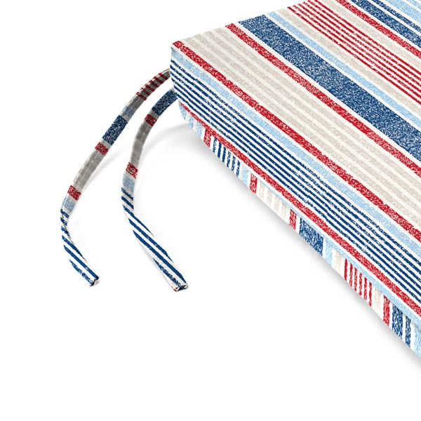 Red, White, & Blue Stripes Seat Cushions, Set of 2