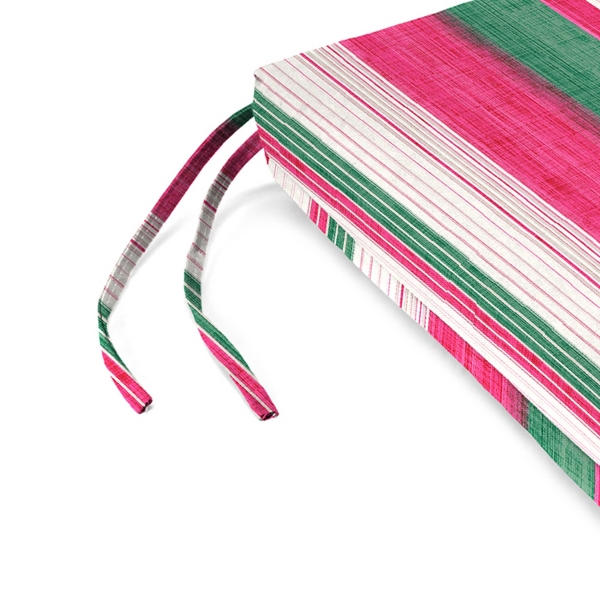 Pink & Green Stripe Outdoor Cushions, Set of 2