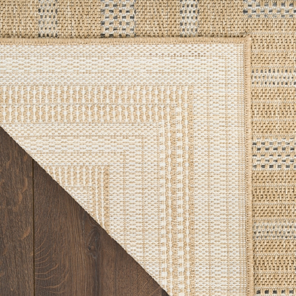 Neutral Bordered Tulum Outdoor Rug, 8x10