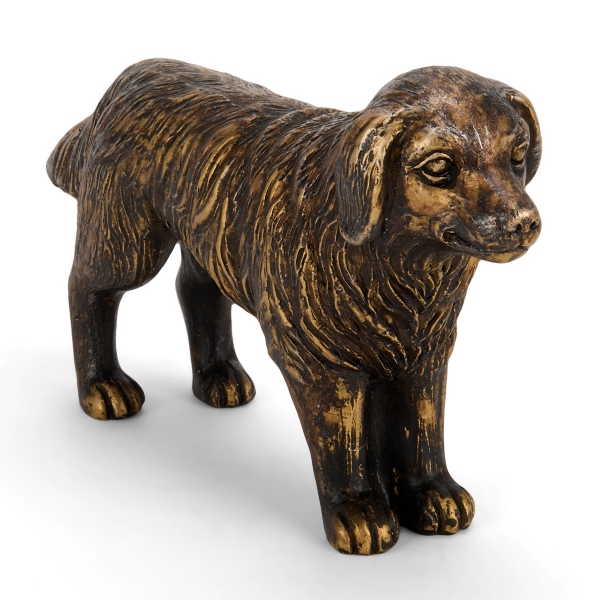 Antique Gold Dog Figurine