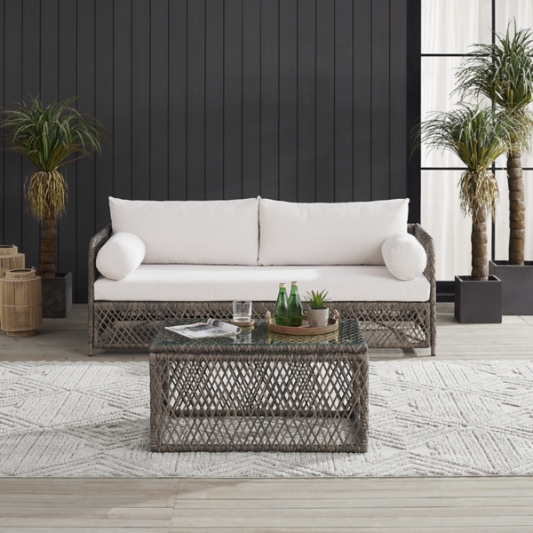 Gray Wicker 2-pc. Outdoor Sofa Set