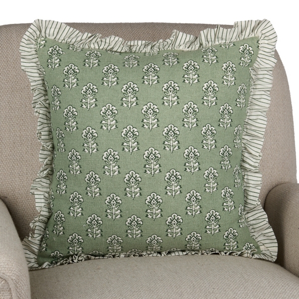 Sage Millie Floral Ruffle Pillow