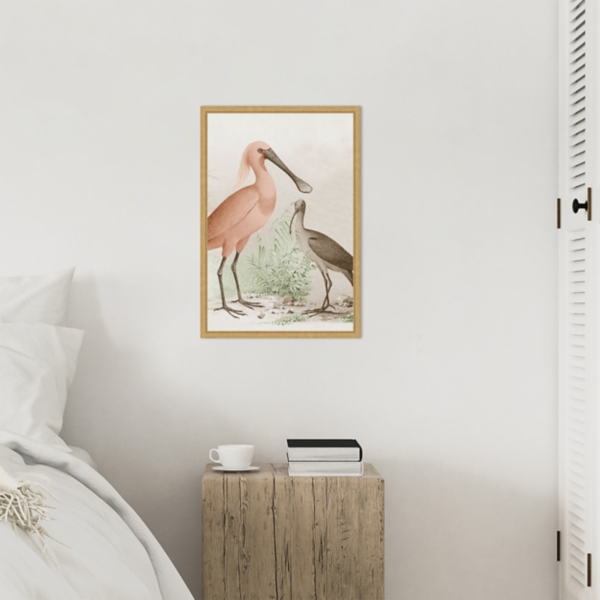 Antique Waterbirds II Framed Canvas Print, 16x23