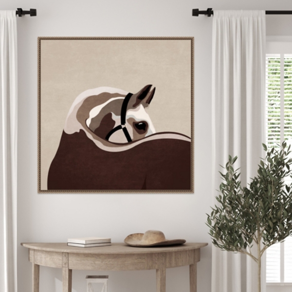 Boho Western Horse Framed Canvas Art Print, 30x30