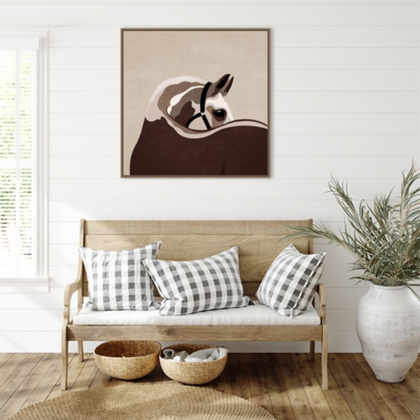 Boho Western Horse Framed Canvas Art Print, 30x30