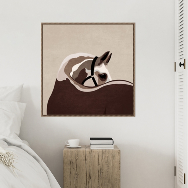 Boho Western Horse Framed Canvas Art Print, 30x30